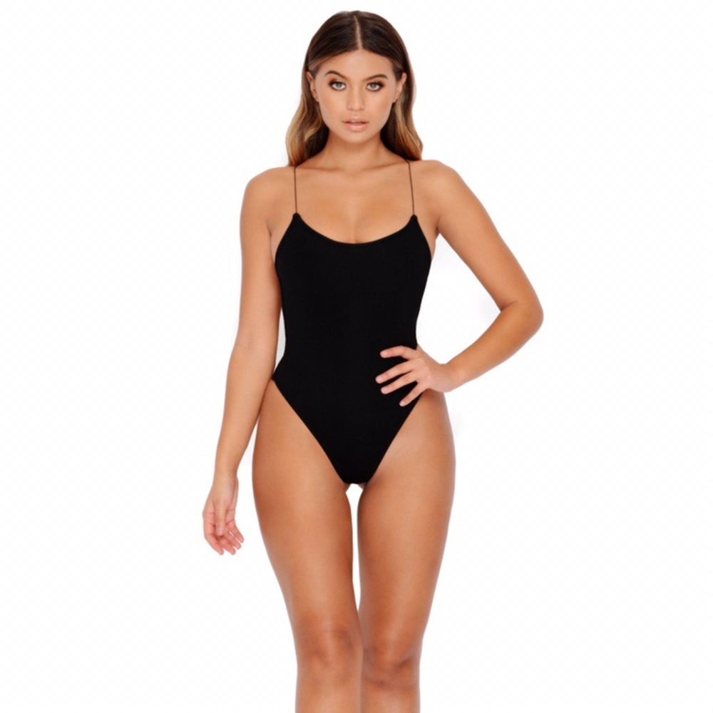 Oh Polly bodysuit black strappy back size 2